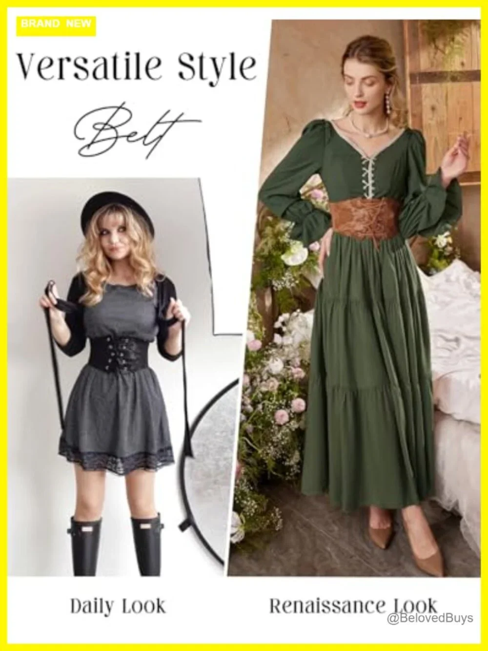Lace Up Waist Cincher Belt Renaissance Corset Belt